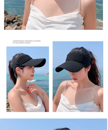 Anti-UV Sun Hats Breathable Adjustable Empty Top Visor Caps for Men