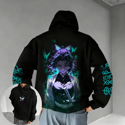 Hoodie 2026 Men's  Kochou Shinobu Colorful Printed Harajuku Casual Sports Parent Child Top