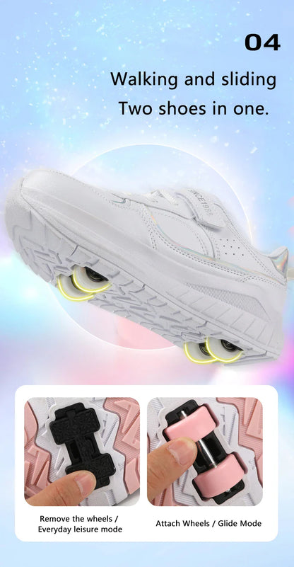 Roller Skate Shoes Kids Autumn 2024 Children Fashion Casual Sports Toy Birthday Gift Games Boys 4 Wheels Sneakers Girls