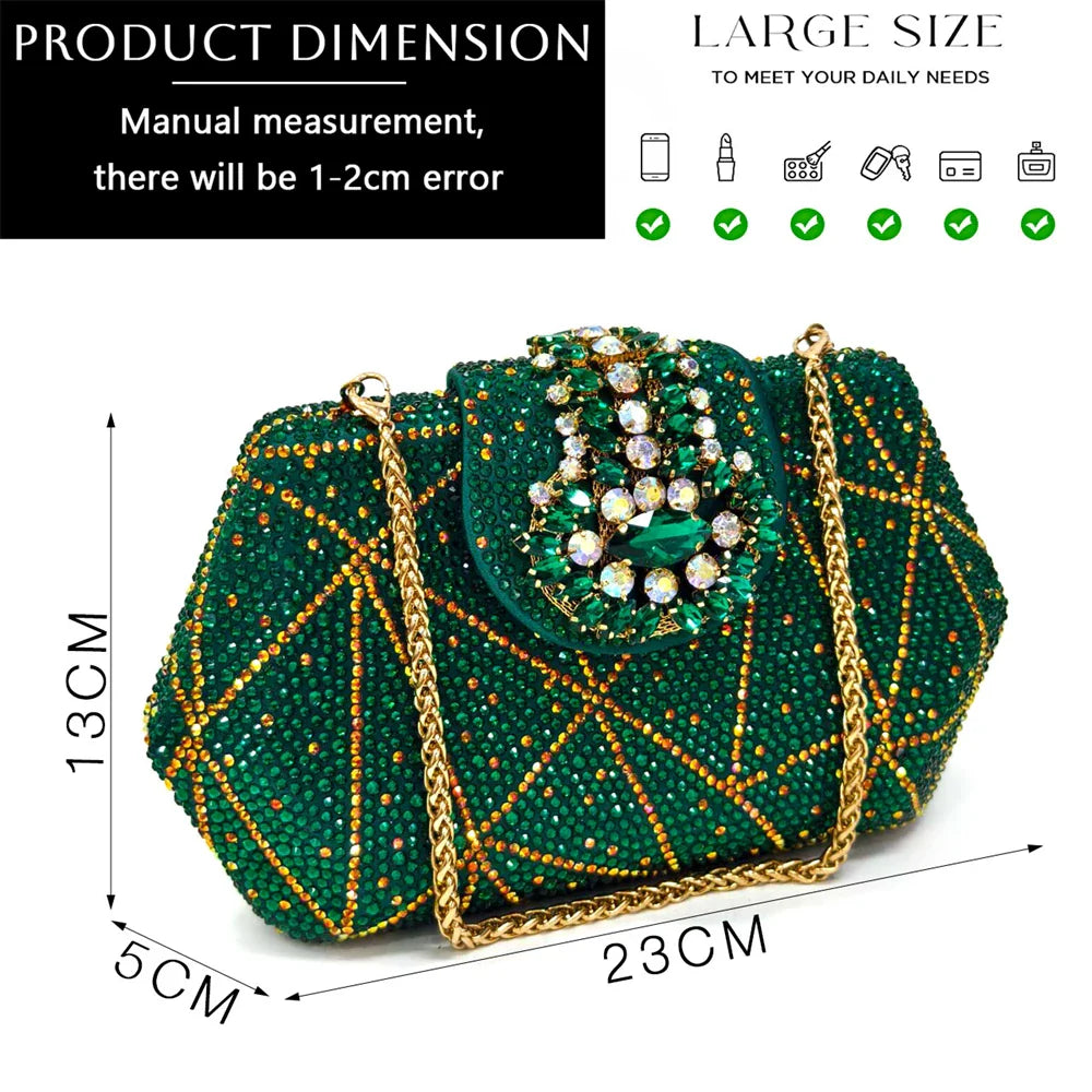 Pointed-Toe Rhinestone Pumps African Ladies Italian Shoe and Bag Set Designer