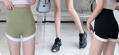 Summer wearing thin contrasting shorts leggings high waisted Barbie safety pants three point no awkward line shark pants for