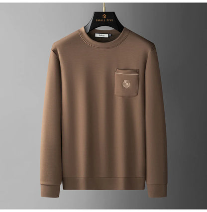 Autumn Light Luxury Italian Old Money Style Two-piece comfortable air-layer cotton men's sweatshirt casual sportswear set