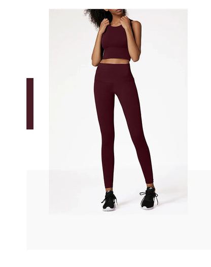 High Elastic Women's 2 Piece Yoga Set with Sports Bra and Leggings High Stretch Pants Bra with Coaster Women's Sports Suit👚