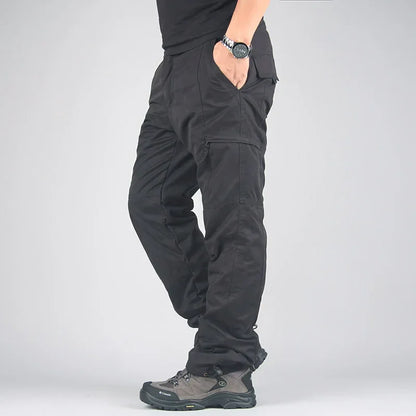 Men's Fleece Cargo Pants Winter Plush Tactical Pants Casual Joggers 3XL Korean Loose Hiking Running Warm Thermal Trousers