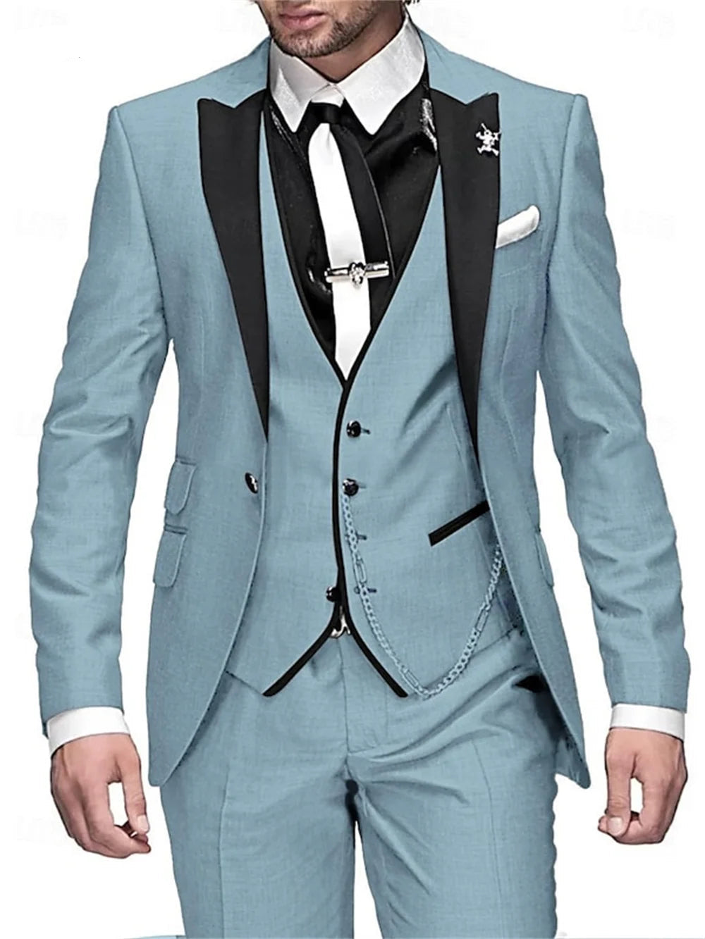 Elegant Men's suit pants vest three piece set Casual Western-style Men Suit Three-piece Set Business Attire For Men  Fashionable