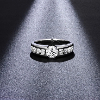Full Moissanite Wedding Ring for Men 925 Sterling Silver with Gold Plated Eternity Band Man's Lab Diamond Party Rings