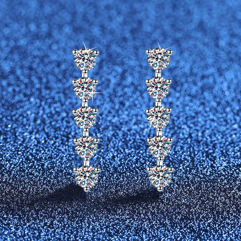 3mm Full Moissanite Earring For Women Wedding Fine Jewely 925 Sterling Sliver With White Gold Plated Party Studs Earrings