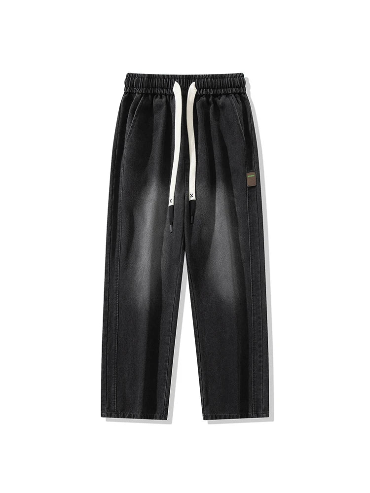 Spring Autumn Baggy Jeans Men Trousers Wide Leg Straight Denim Pants Daily Streetwear Loose Casual Jeans Asian Size L-6XL