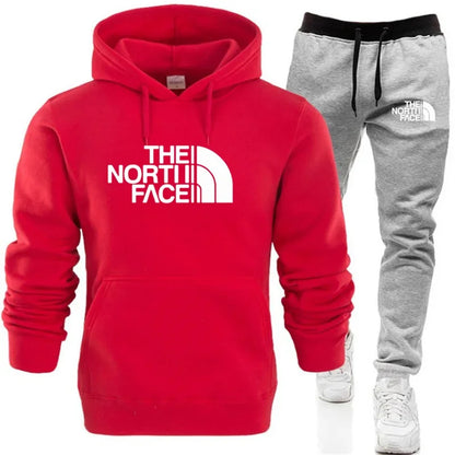 26 Men's Autumn_Winter Fashion Printed Casual Two Piece Hooded Sports Shirt and Pocket Pants Regular Fit Outdoor Sports Set