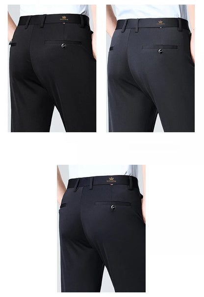 1-Pack Men's Professional Straight-Leg Stretch Formal Pants Non-Iron Comfortable Business Slacks Wrinkle-Resistant Loose Fit