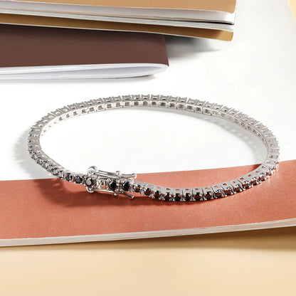 2mm 3mm 5mm Black Moissanite Tennis Bracelet For Women Man Gift S925 Sterling Silver Sparkling Lab Diamond Hand Chain