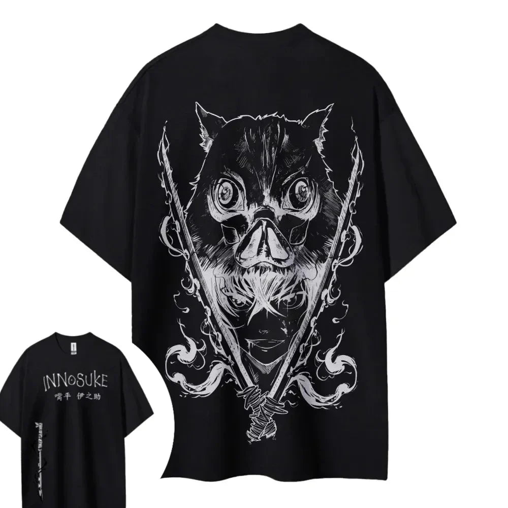 Demon Slayer Printed Short Sleeve Casual Summer Wear Men's Comfortable Clothing Men's Clothing Short Sleeve Half Sleeve Top