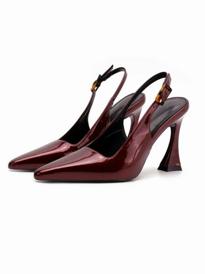 Women's Pumps Sexy Pointe High Heels Sandals Fashion Patent Leather High Heels Elegant Temperament High Heeled Sandals for Women