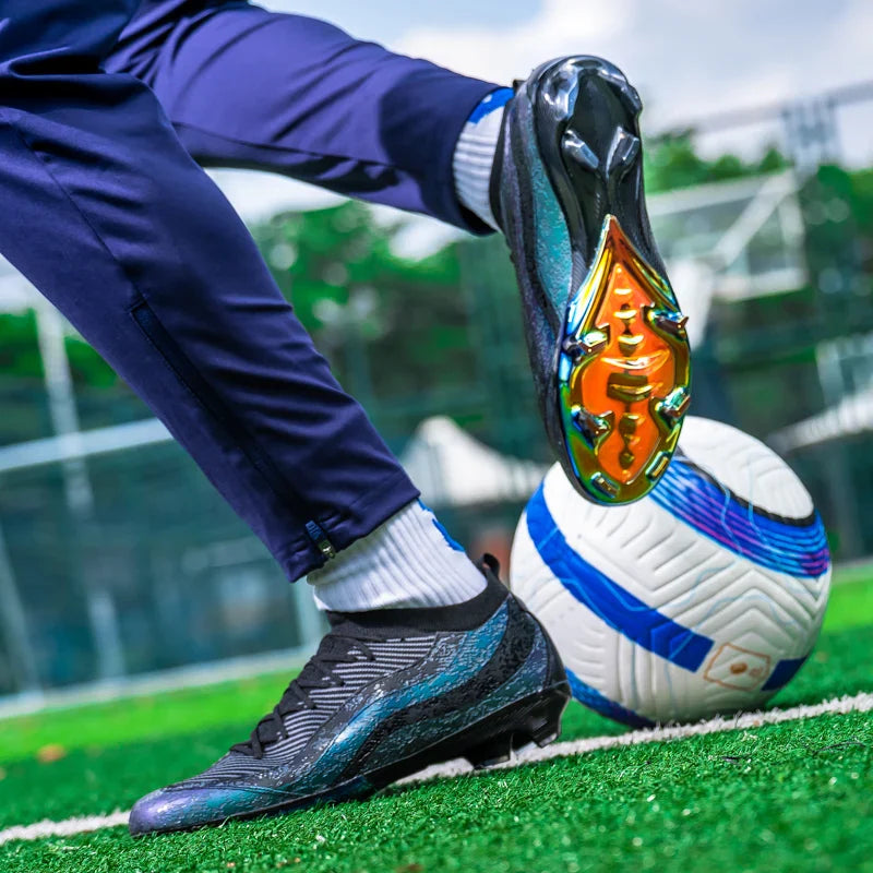 Men's Sports Football Shoes Fg/Ag Long Nail Adult Artificial Grassland Durable Training Specific Shoes High-Tops Non Slip Shoes