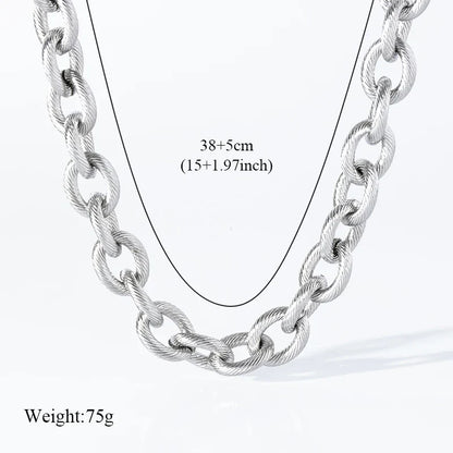 316L Stainless Steel Gold Silver Color Thick Chain Necklace For Women Fashion Cuban Neck Chain Waterproof Jewelry Gift