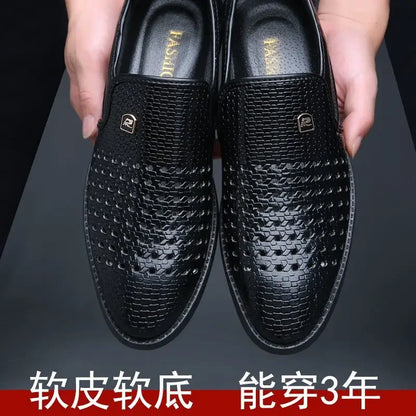 Casual Shoes for Men Summer Breathable Formal Stylish Flats Slip on Dress Loafers for Wedding Party Non Slip Walking Zapatos