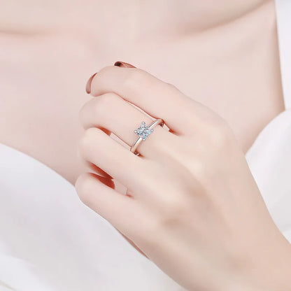 Pricess Cut Moissanite Ring 925 Sterling Sliver 1CT 2CT D VVS1 Lab Diamond with GRA Fine Wedding Rings for Women