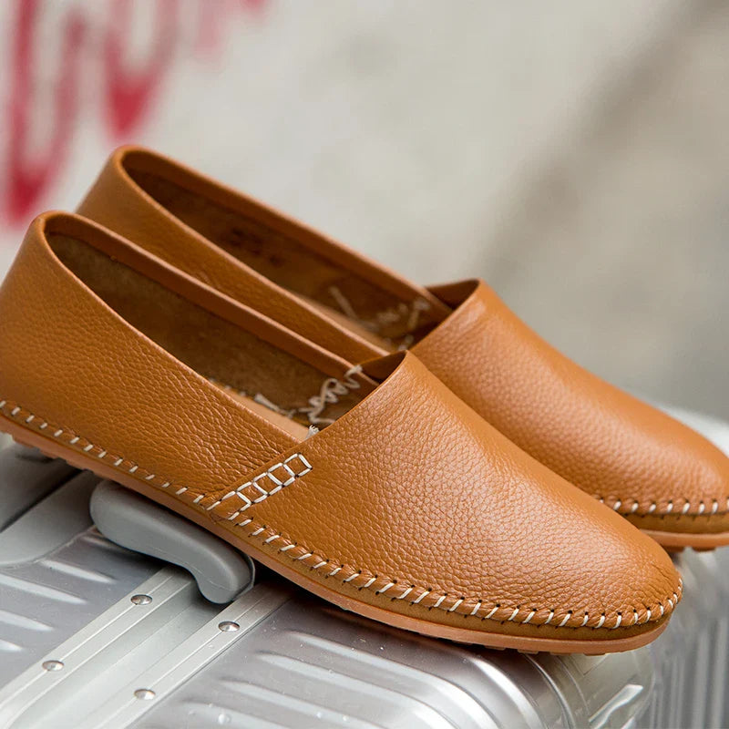 Fashion Men's Driving Shoes Leather Slip-on Mocassin Homme Loafers Casual Breathable Soft Comfortable Big Size Zapatillas Hombre