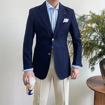 Suit For Mens Groom's Wedding 1 Pieces Slim Fit Blazer Wide Shawl Lapel Luxury Men Suit Custom Made Tuxedo Gold Button