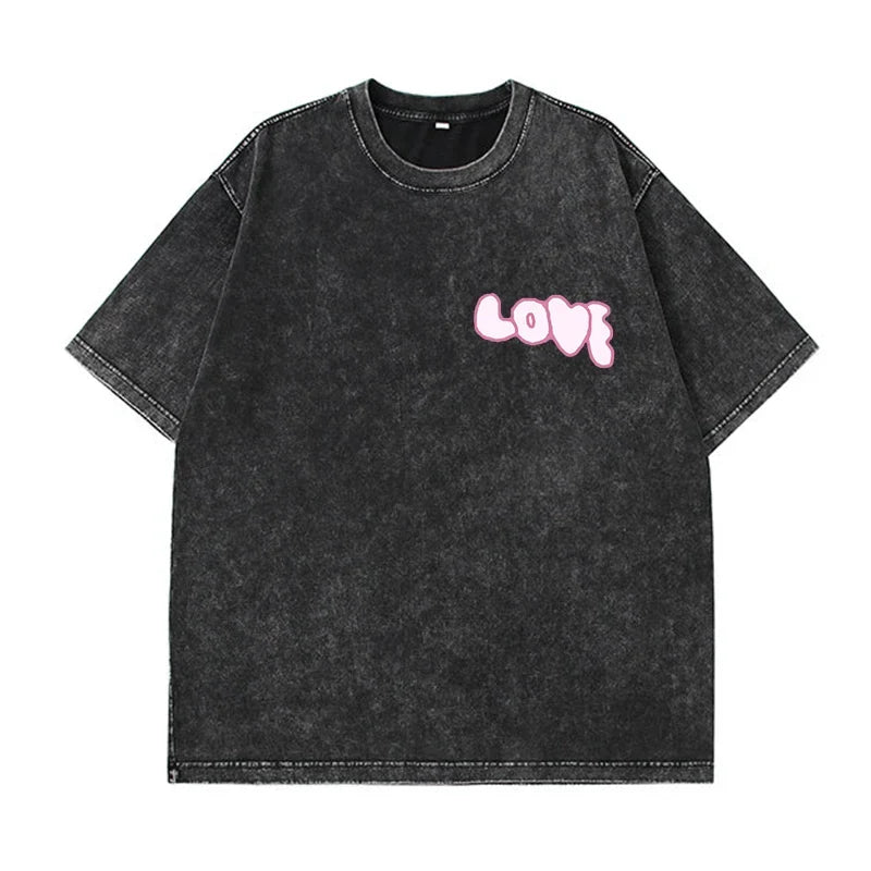 Cotton Washed T-shirt for Women New Attitude Fashion Leopard Prints Tops Loose O-Neck Oversized Short Sleeve Y2k Female Clothes