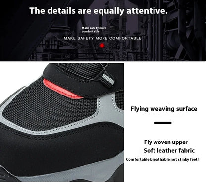Steel Toe Safety Shoes for Men Lightweight Non Slip Work Sneaker Puncture Proof Work Shoes Unisex Coustruction Safety Work Boots
