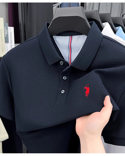 High end brand 100% cotton short sleeve polo shirt men luxur pony embroidery comfort breathable fashion T-shirt summer new top