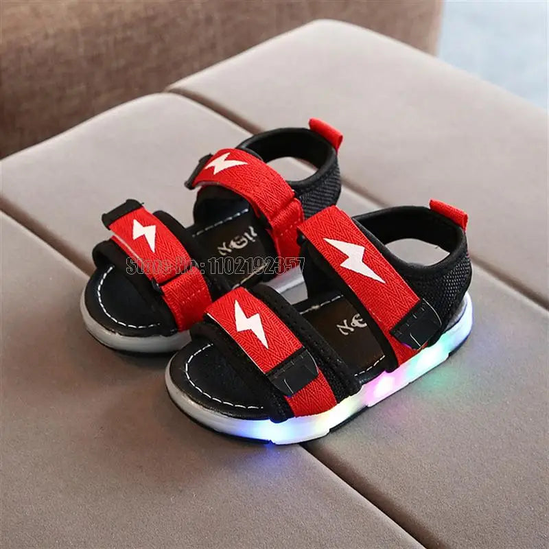 Kids Led Sandals Light Up Children Summer Glowing Sport Boys Girls Flashing Soft Beach Shoes