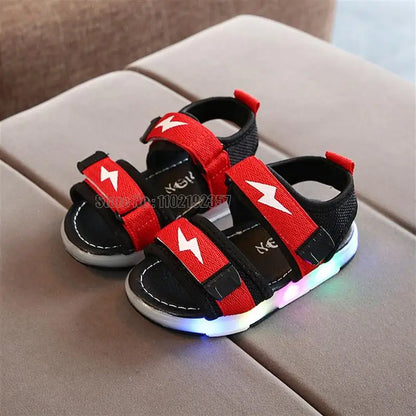 Kids Led Sandals Light Up Children Summer Glowing Sport Boys Girls Flashing Soft Beach Shoes