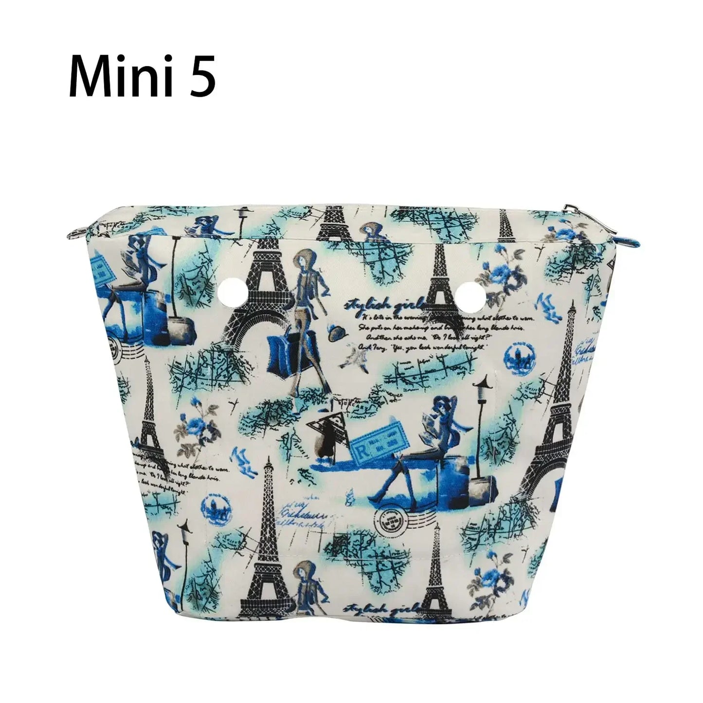 Composite Twill Cloth Waterproof Inner Lining Insert Zipper Pocket for Classic Mini Obag Senior Inner Pocket for O Bag