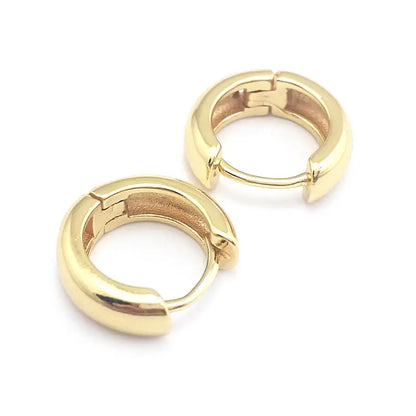 6PCS 14MM 16MM 18MM 23MM 25MM 30MM 18K Gold Color Brass Round Circle Loop Earrings Hoops Jewelry Making Supplies Accessories