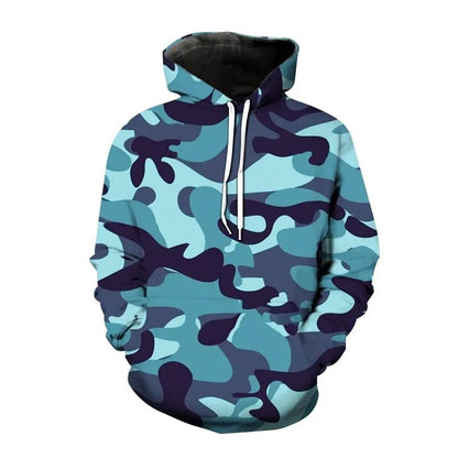 2023 New Versatile Hoodies Camouflage 3D Print Hooded Sweatshirt Pullover Men Fashion Hoodie Harajuku Street Style