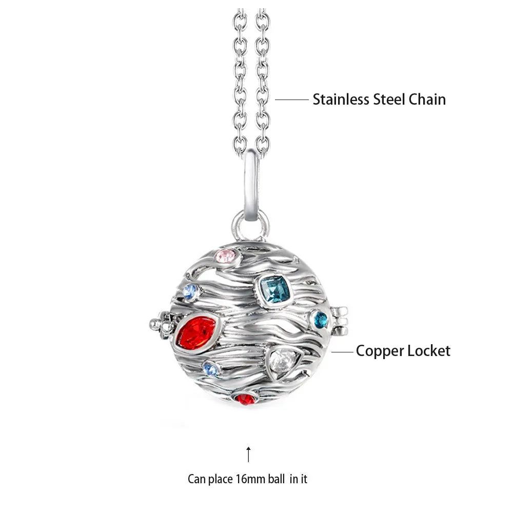 Music Chime Mexico Angel Ball Caller Locket Necklace Antique Vintage Pregnancy Essential Oil Diffuser Aromatherapy Necklace