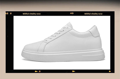 New  Men's Sneakers Elevator Shoes Heightening Height Increase Insole 6-10CM High Heels Shoes Leather Sport Shoes Men Shoes