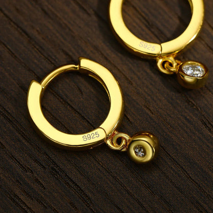 D VVS1 Round Moissanite Pendant Earrings for Women Sparkling Fine jewelry s925 Sliver Plated White Gold Hoop Earring