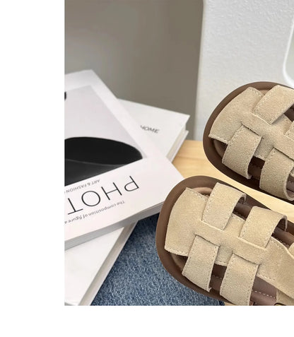 Children Roman Sandals Kids Hollow-out Toes Capped Sandals Fashion Kids Summer Beach Shoes Soft Bottom Anti-slippery Size 21-31