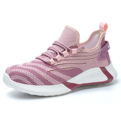 Pink women's safety shoes Steel head anti-smash Light soft breathable work shoes Women's outdoor industrial safety shoes