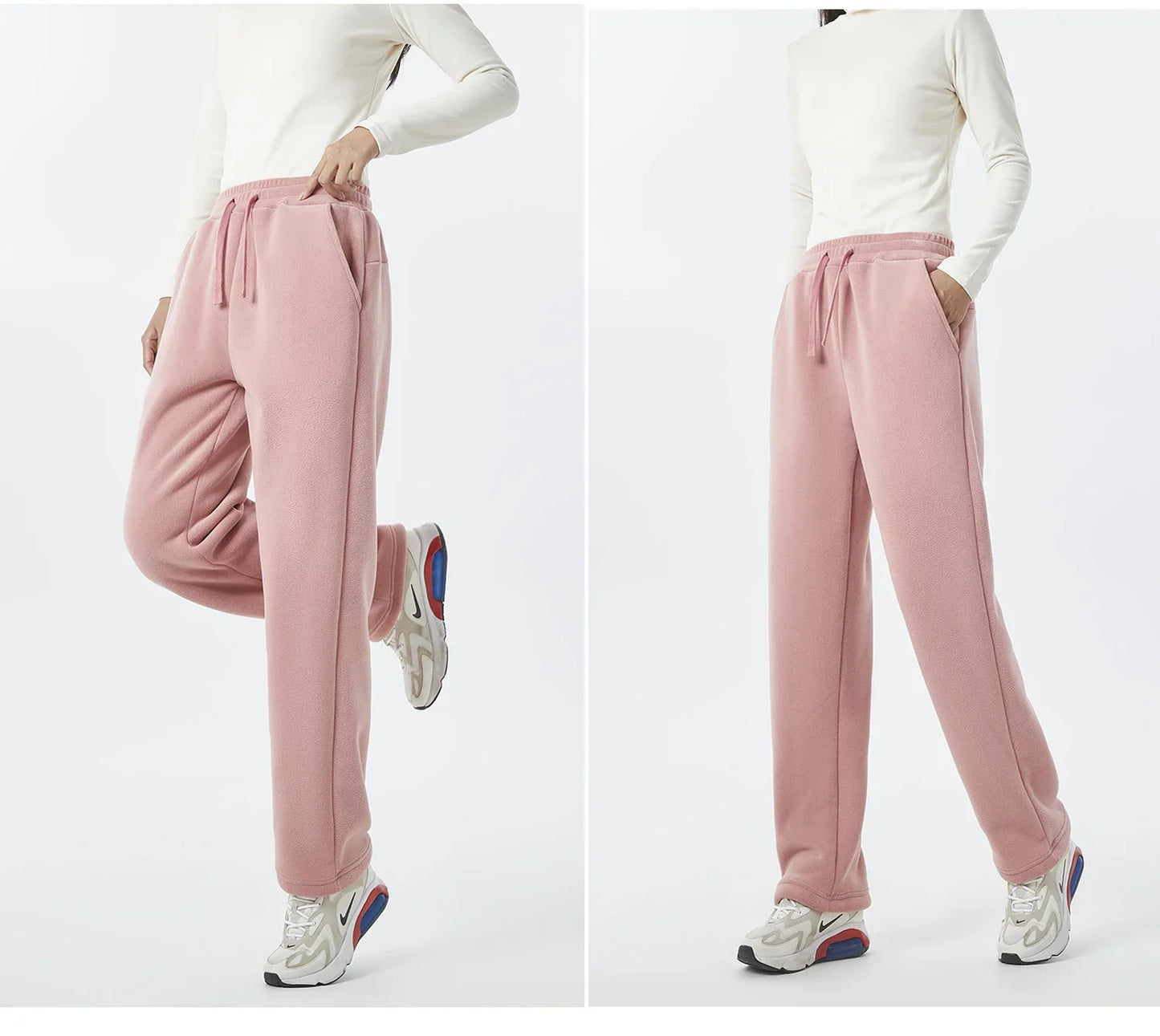 Unisex 2026 Winter New Oversize Pants Men Women Warm Fleece Liner Drawstring Trousers Casual Comfortable Gym Sweatpants