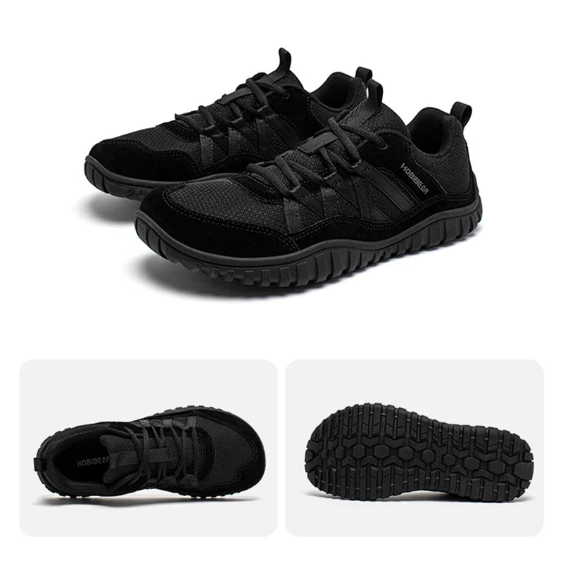 Unisex Wide Toe Sneakers Mesh Breathable Walking Shoes Non Slip Lace Up Sneakers