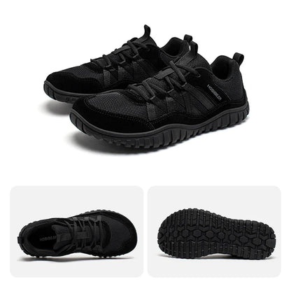 Unisex Wide Toe Sneakers Mesh Breathable Walking Shoes Non Slip Lace Up Sneakers