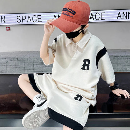 Teenagers Summer Boys Clothing Sets New Letter Fashion T-Shirt + Shorts 2Pcs Boys Suits Birthday Gift 5-14 Years Kids Clothes