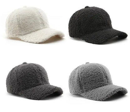 Winter Hats For Women Faux Fur Baseball Cap Female Outdoor Sunshade Keep Warm Solid Color Gorras Casquette Cap Men Casual New