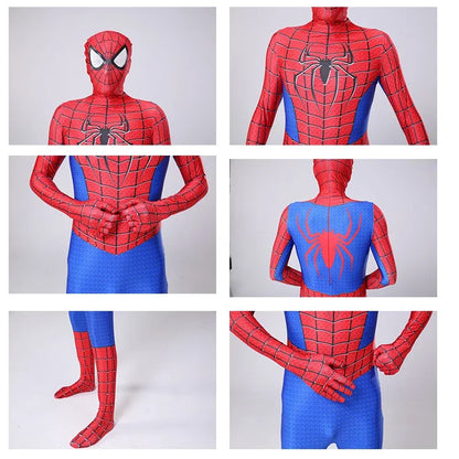Adult Spiderman Costume Superhero Zentai Jumpsuits for Men Women Cosplay Bodysuit with Headgear Halloween Carnival Outfits