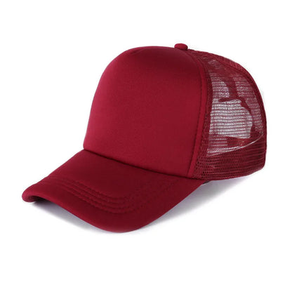 50 Color Unisex SummerTrucker Hat For Adult Net Baseball Cap Men Women Polyester Blank Mesh Adjustable Sun Hat Visor