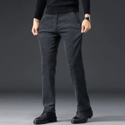 Men's Slim Fit Chenille Long Pants Advanced Business Casual Trousers Trend Autumn Comfortable Daily Wear Male Clothing