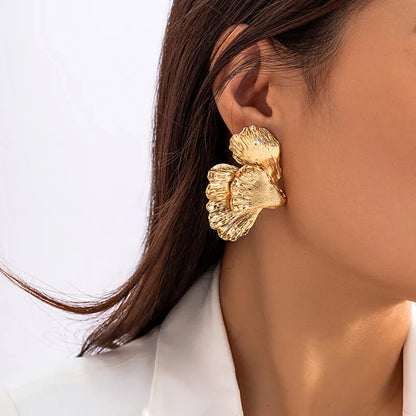 Vintage Earrings Women Bohemian Big Irregular Geometric Gold Metal Dangle Drop Earrings Exaggerated Jewelry 2024