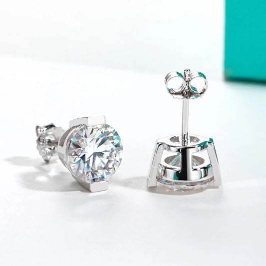1cttw-6cttw Moissanites Earrings 925 Sterling Silver D Color VVS1 Moissanite Classic Stud Earrings for Woman Jewelry