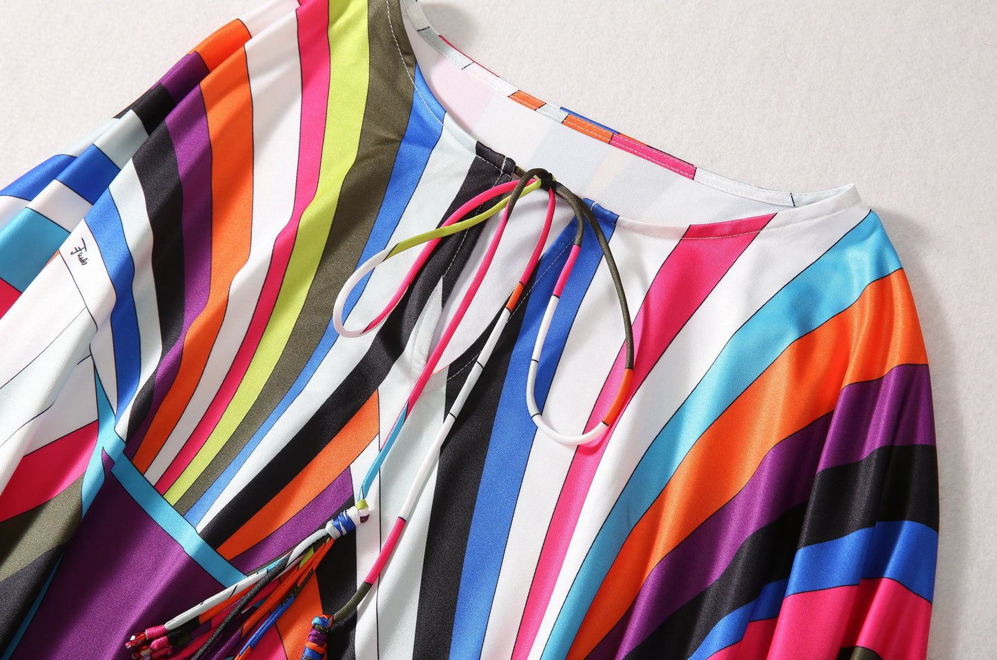 Fashion 2024 Spring Summer New Style Bohemia Casual Dresses O-Neck Batwing Sleeve Striped Printed Irregularity Loose Dress
