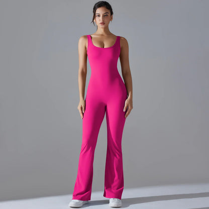 Sexy Back V Jumpsuit Gym Set Women Training Yoga Suit Sportswear Women Sports Jumpsuit Fitness Rompers Stretch Workout Bodysuits