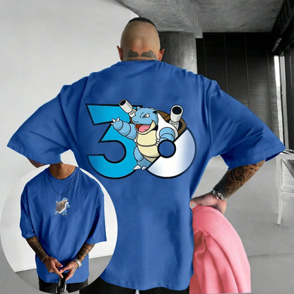 30th Anniversary Printed Cotton T-shirt Summer New Men's and Women's Loose Casual Hip Hop Trendy Short Sleeve Top