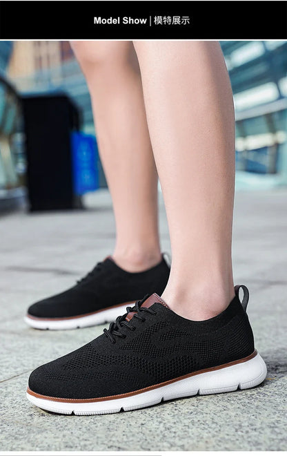 Large Size Comfortable Men's Shoes Light Fashion Casual Sports Shoes Breathable Flying Mesh Top Loafers